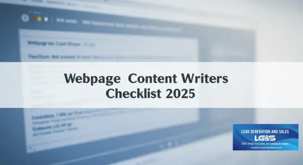 Webpage content writers checklist for 2025